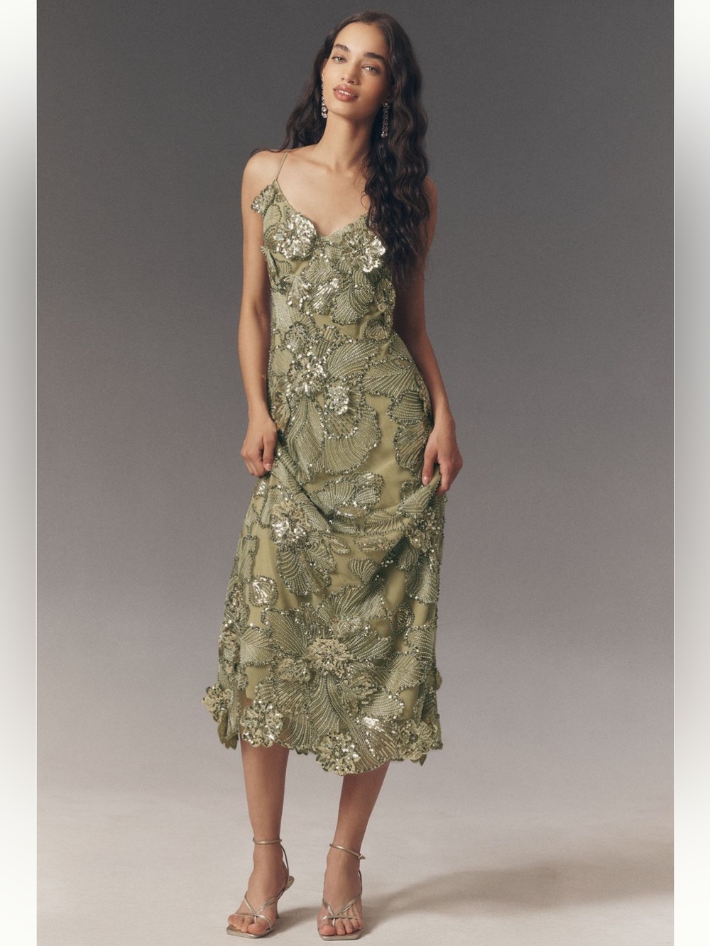Anthropologie Helsi Samantha Midi Dress in Light Green NEW
